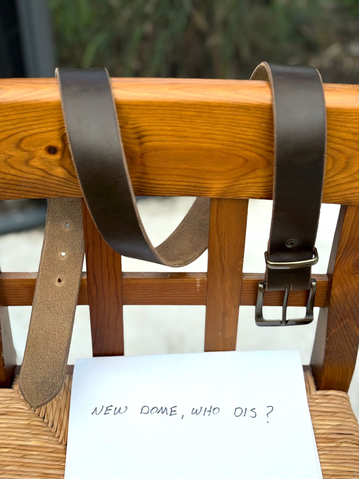 Photo by Mr_Fahrenheit451 on October 4, 2025 of the Self-Made Belt in Horween Dark Olive Chromexcel.