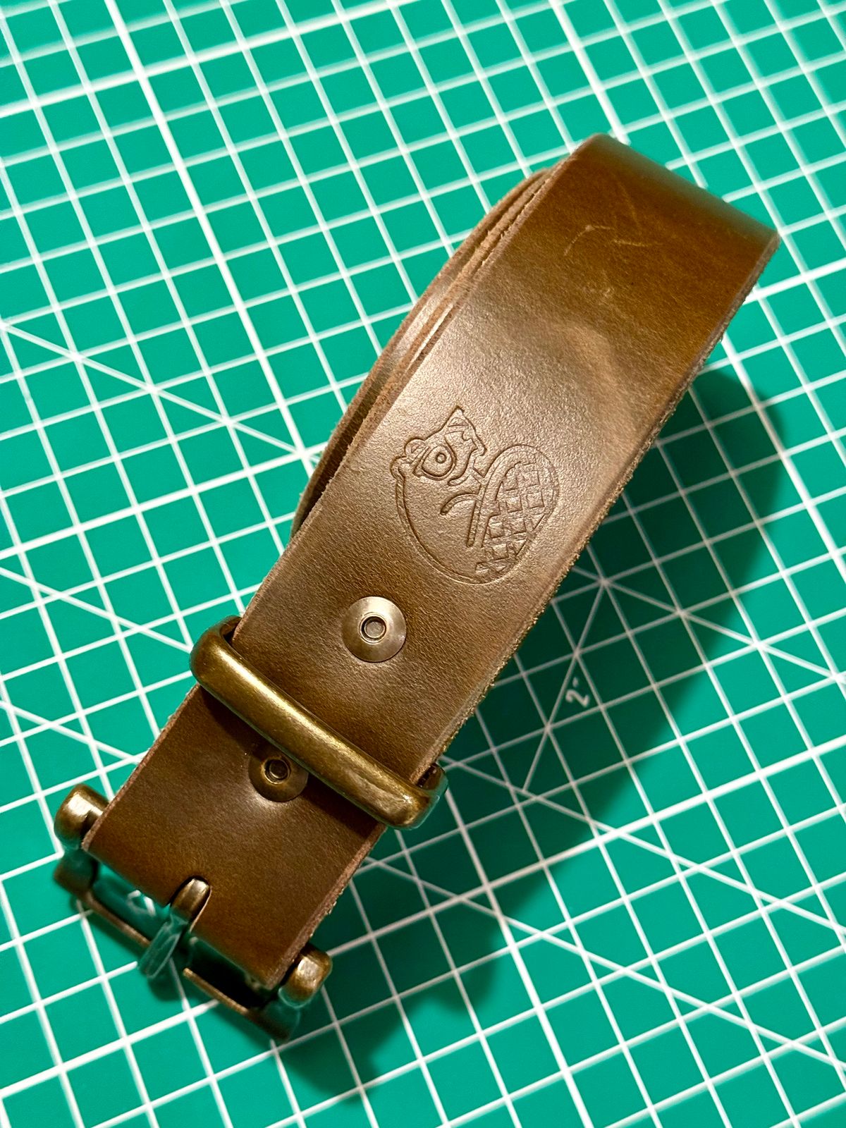 Photo by Mr_Fahrenheit451 on February 6, 2026 of the Self-Made Belt in Horween Dark Olive Chromexcel.