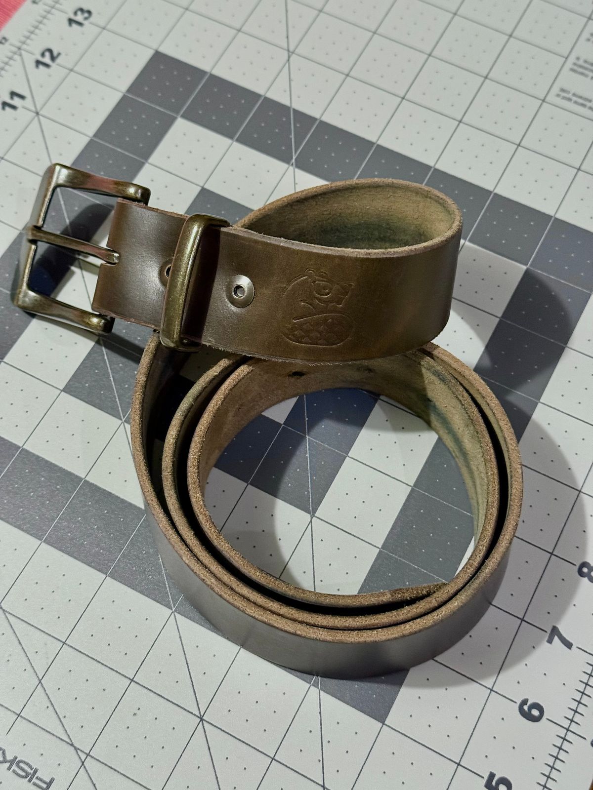 Photo by Mr_Fahrenheit451 on March 4, 2026 of the Self-Made Belt in Horween Dark Olive Chromexcel.
