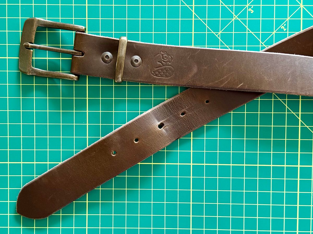 Photo by Mr_Fahrenheit451 on April 5, 2026 of the Self-Made Belt in Horween Dark Olive Chromexcel.