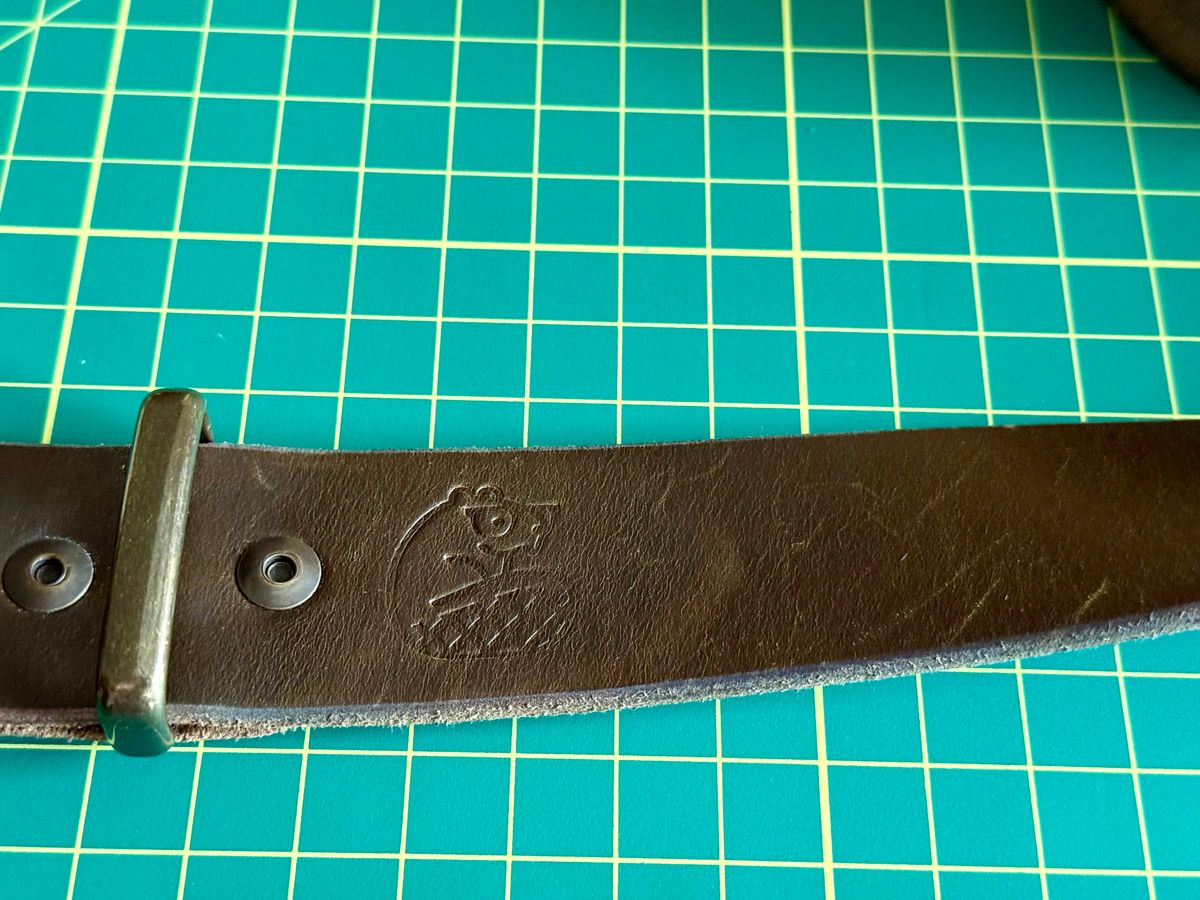 Photo by Mr_Fahrenheit451 on April 5, 2026 of the Self-Made Belt in Horween Dark Olive Chromexcel.
