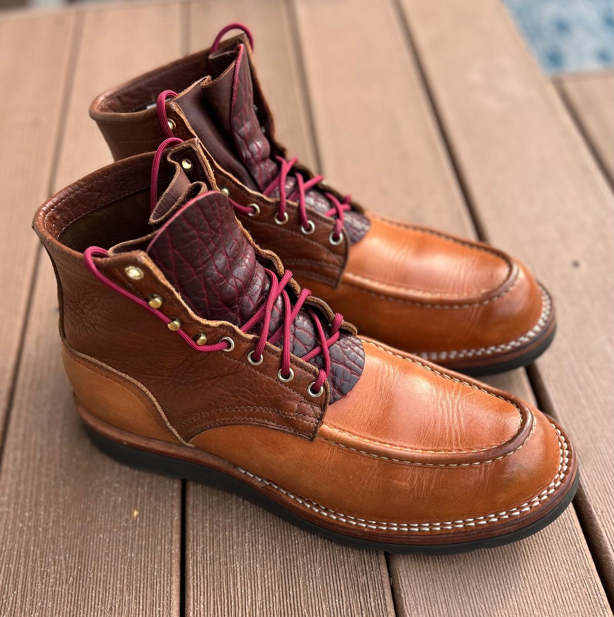 Photo by Gmetal64 on June 27, 2026 of the Nicks Moc Toe in Peanut Bison/ Natural Dublin Light.