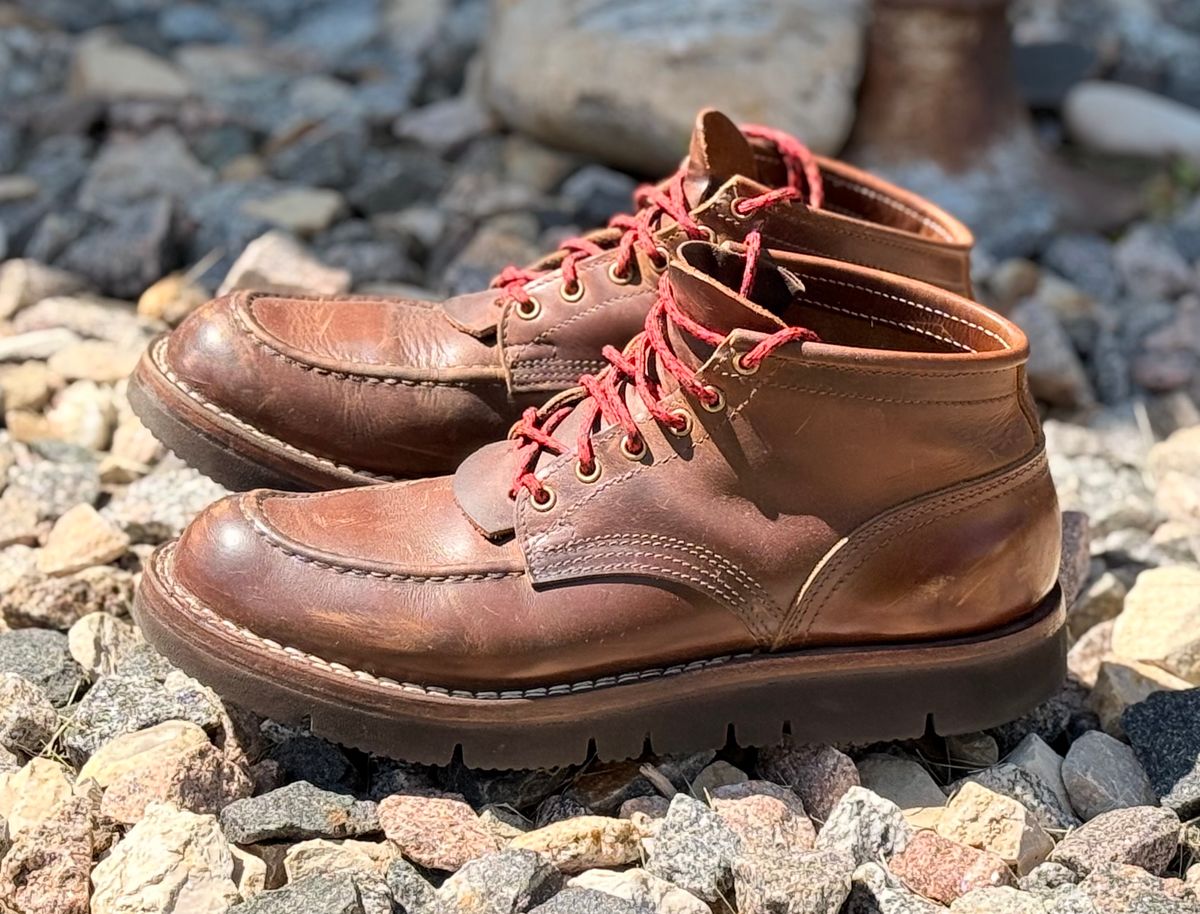 Photo by Gmetal64 on June 6, 2026 of the Nicks Aldert Strider Moc Toe in Horween Orange Predator.