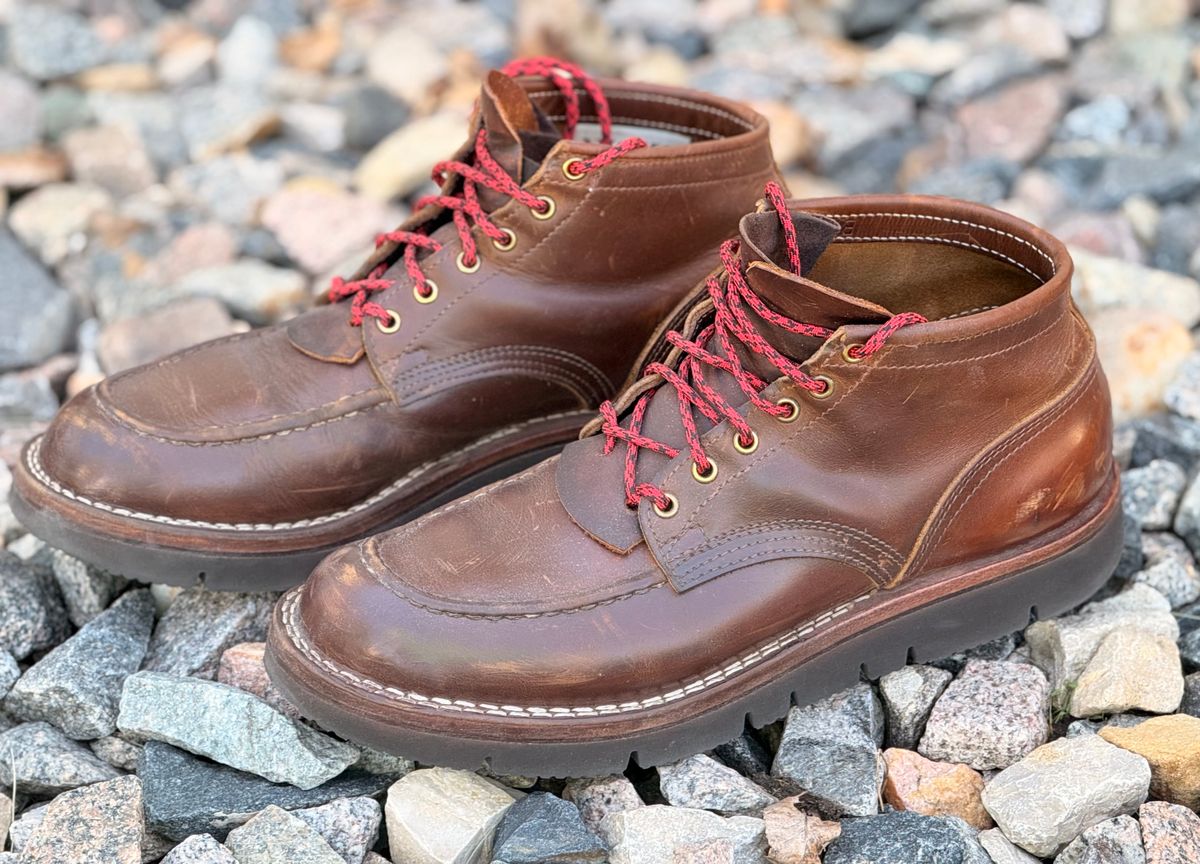 Photo by Gmetal64 on June 6, 2026 of the Nicks Aldert Strider Moc Toe in Horween Orange Predator.