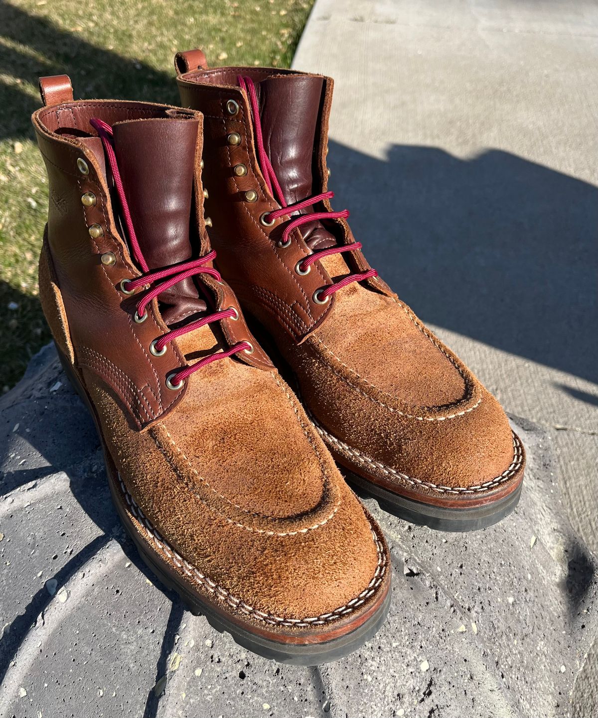 Photo by Gmetal64 on April 27, 2026 of the Nicks Nicks/ WedgeWork in Nicks 1964 Brown Smooth Over 1964 Tan Roughout.
