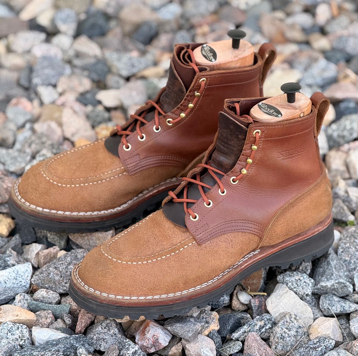 Photo by Gmetal64 on June 6, 2026 of the Nicks Nicks/ WedgeWork in Nicks 1964 Brown Smooth Over 1964 Tan Roughout.