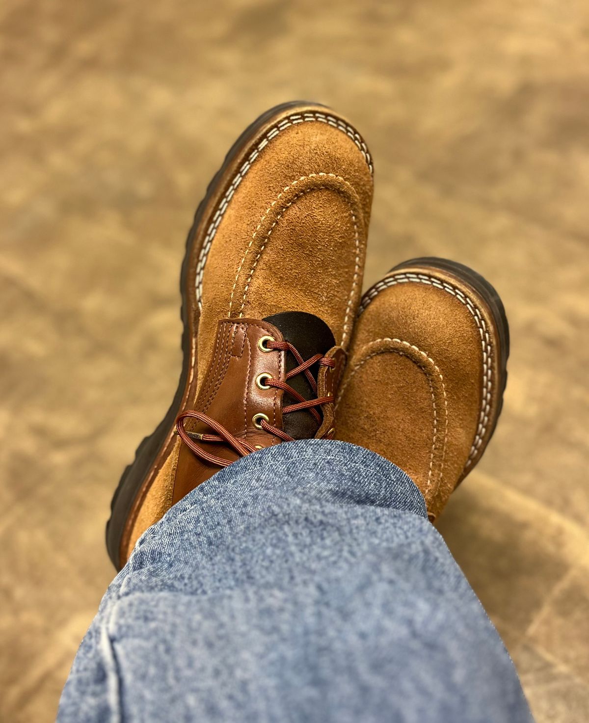Photo by Gmetal64 on June 12, 2026 of the Nicks Nicks/ WedgeWork in Nicks 1964 Brown Smooth Over 1964 Tan Roughout.