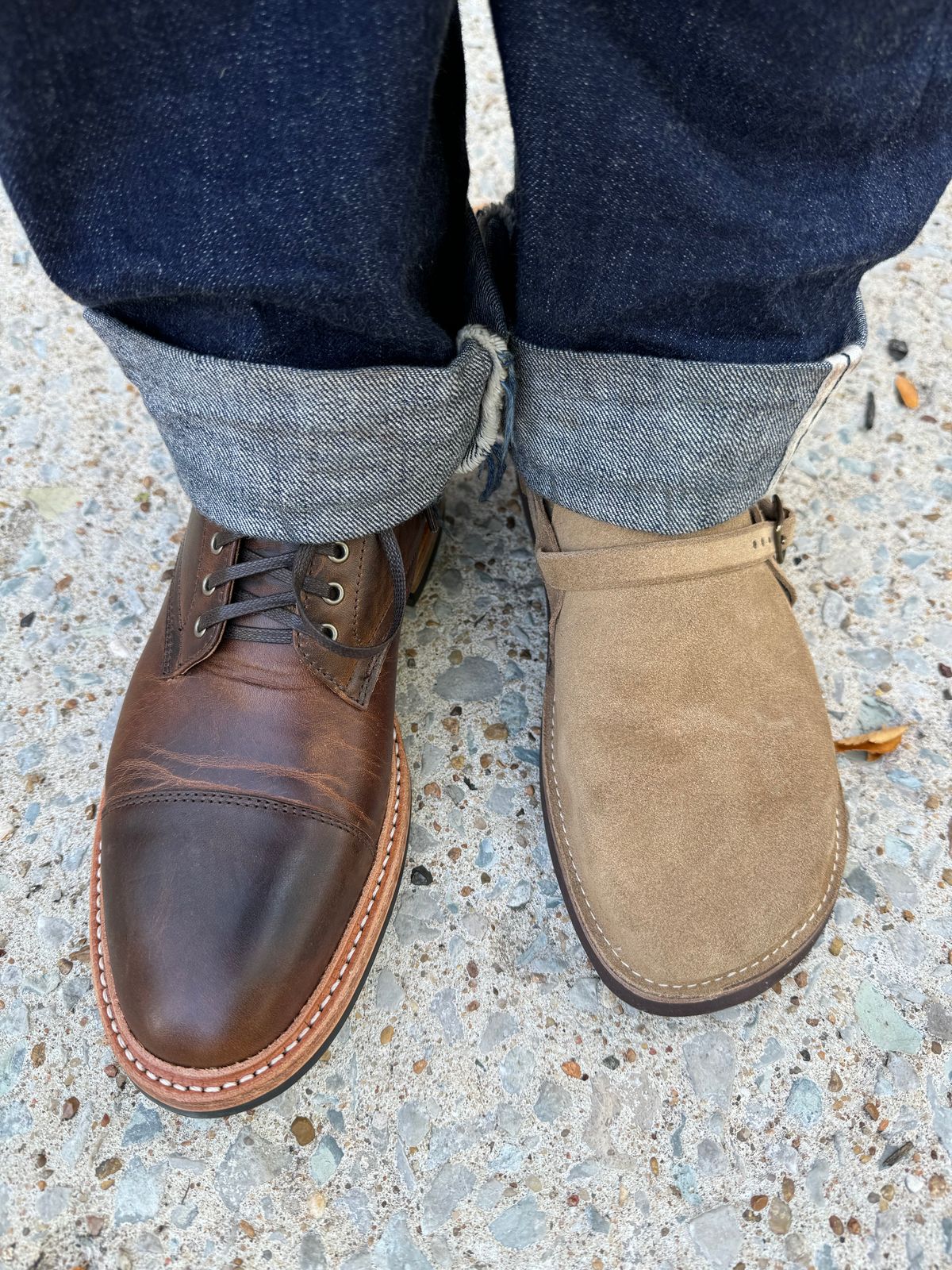 Photo by missouridenimdad on October 1, 2024 of the Oak Street Bootmakers Lakeshore Boot in Horween Brown Nut Dublin.