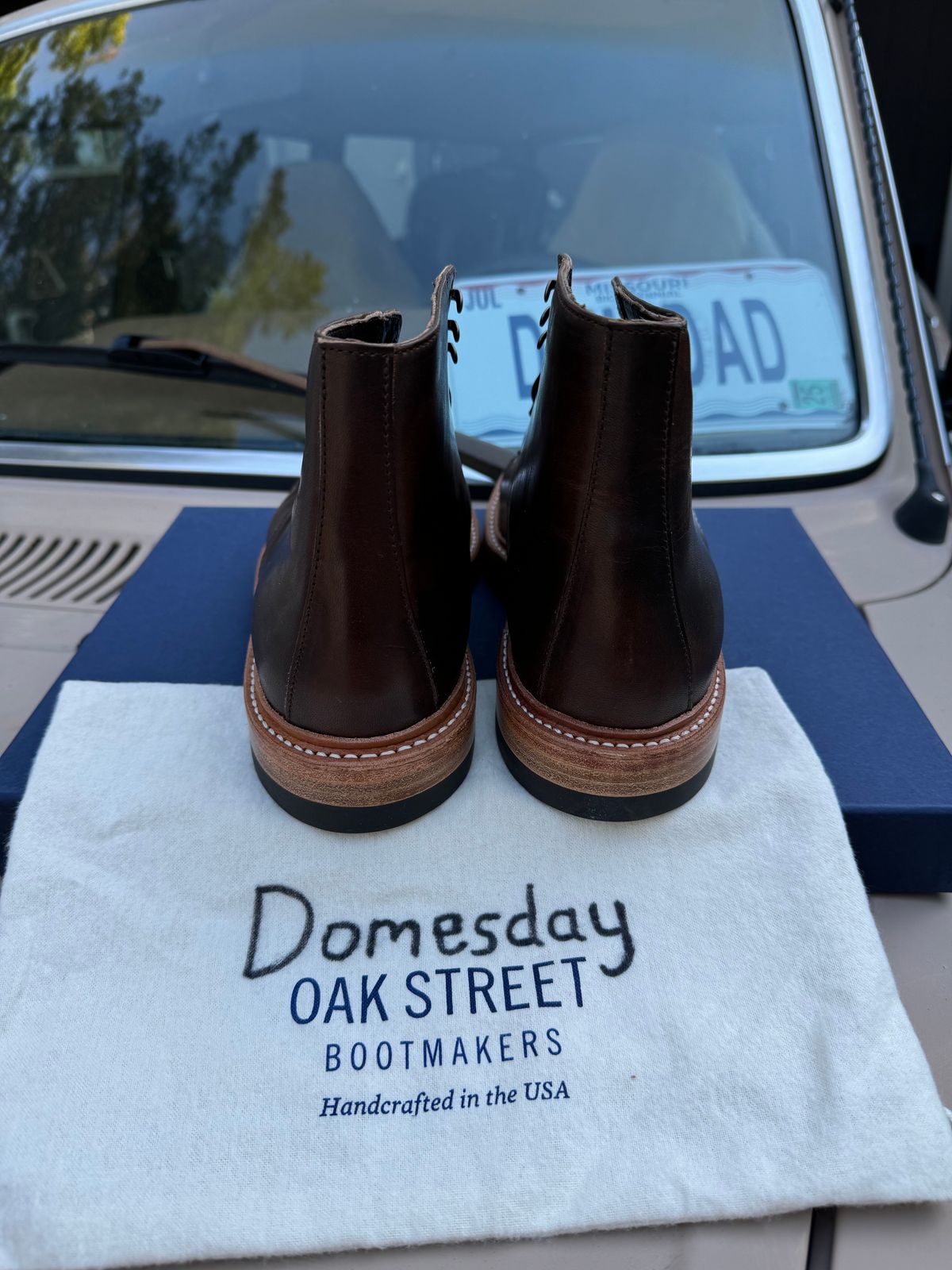 Photo by missouridenimdad on October 1, 2024 of the Oak Street Bootmakers Lakeshore Boot in Horween Brown Nut Dublin.