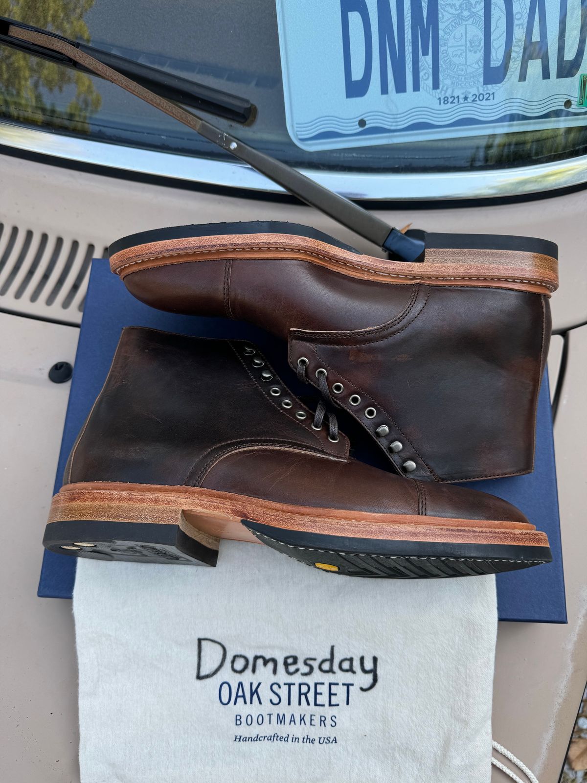 Photo by missouridenimdad on October 1, 2024 of the Oak Street Bootmakers Lakeshore Boot in Horween Brown Nut Dublin.
