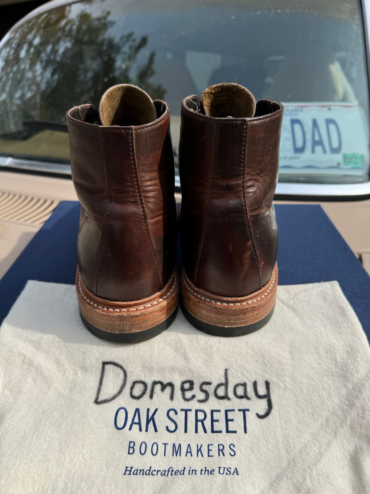 Photo by missouridenimdad on November 2, 2024 of the Oak Street Bootmakers Lakeshore Boot in Horween Brown Nut Dublin.