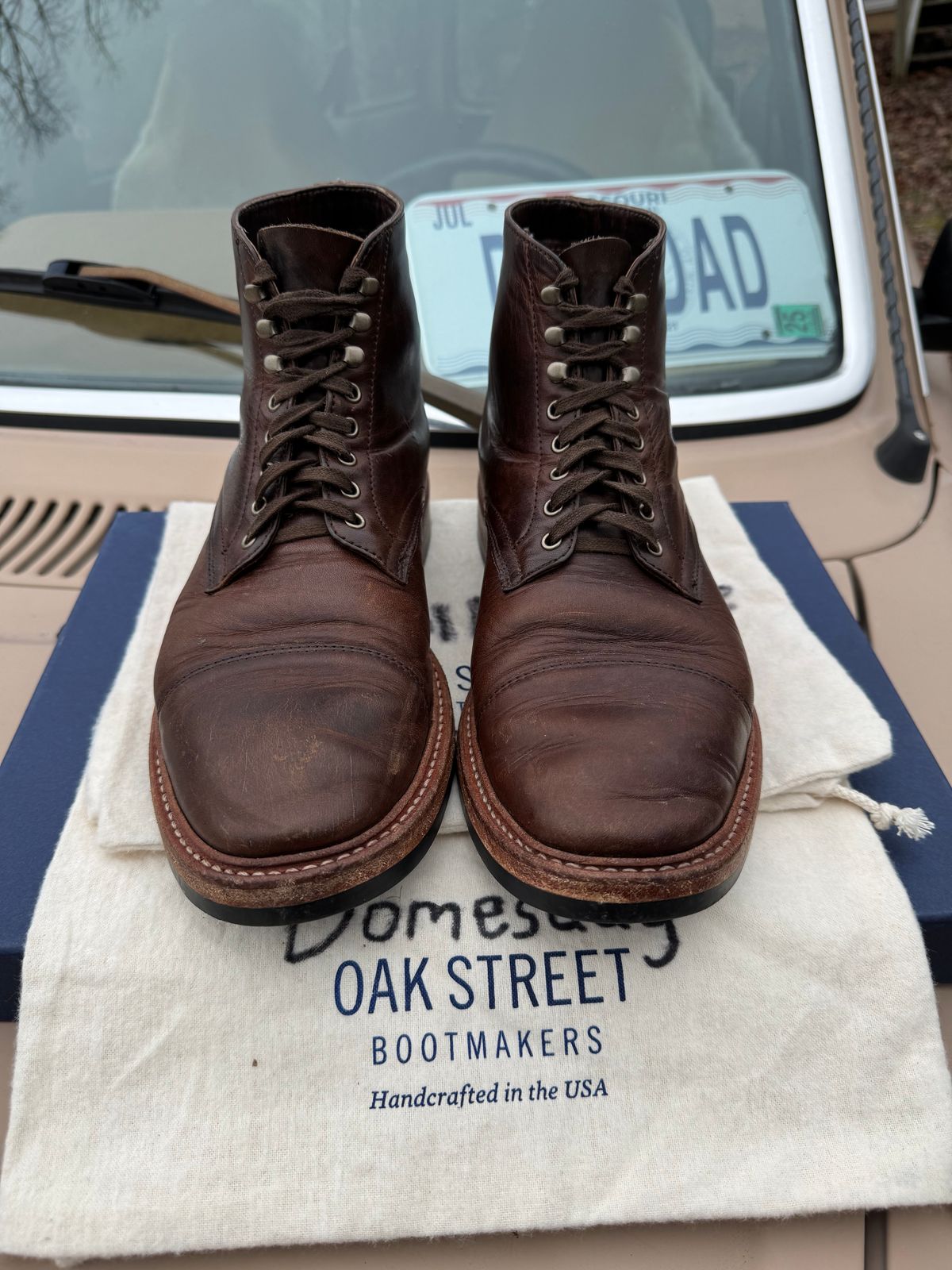Photo by missouridenimdad on January 2, 2025 of the Oak Street Bootmakers Lakeshore Boot in Horween Brown Nut Dublin.