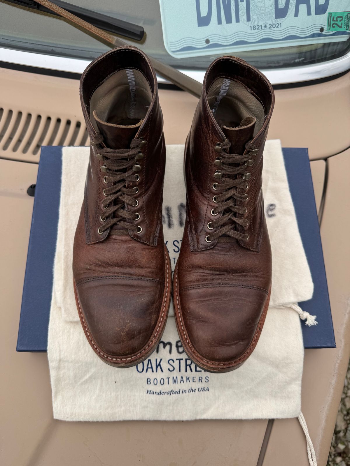 Photo by missouridenimdad on January 2, 2025 of the Oak Street Bootmakers Lakeshore Boot in Horween Brown Nut Dublin.