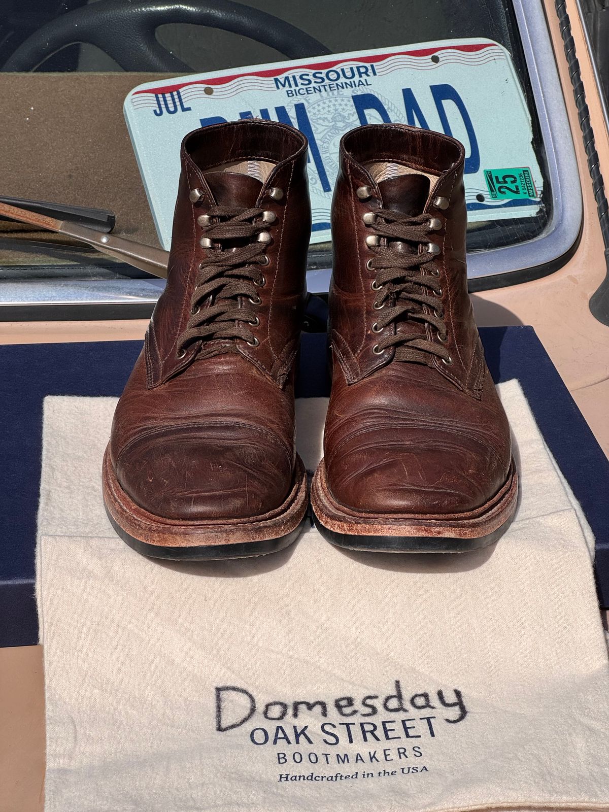 Photo by missouridenimdad on March 3, 2025 of the Oak Street Bootmakers Lakeshore Boot in Horween Brown Nut Dublin.