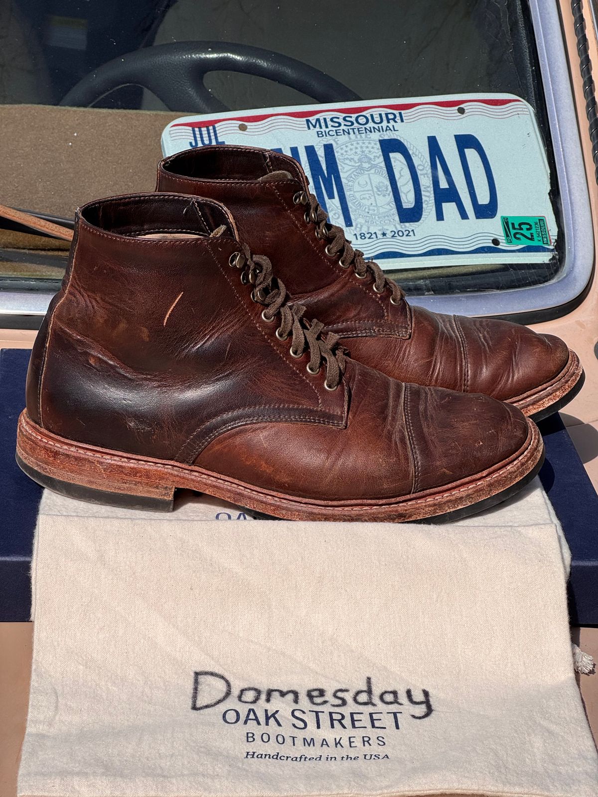 Photo by missouridenimdad on March 3, 2025 of the Oak Street Bootmakers Lakeshore Boot in Horween Brown Nut Dublin.