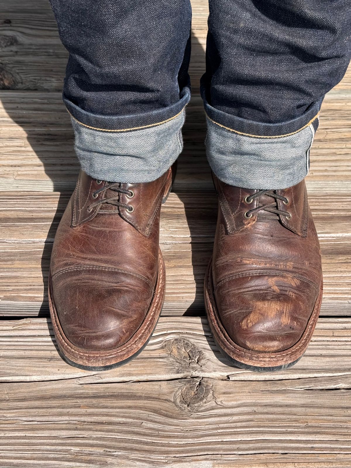 Photo by missouridenimdad on March 24, 2025 of the Oak Street Bootmakers Lakeshore Boot in Horween Brown Nut Dublin.
