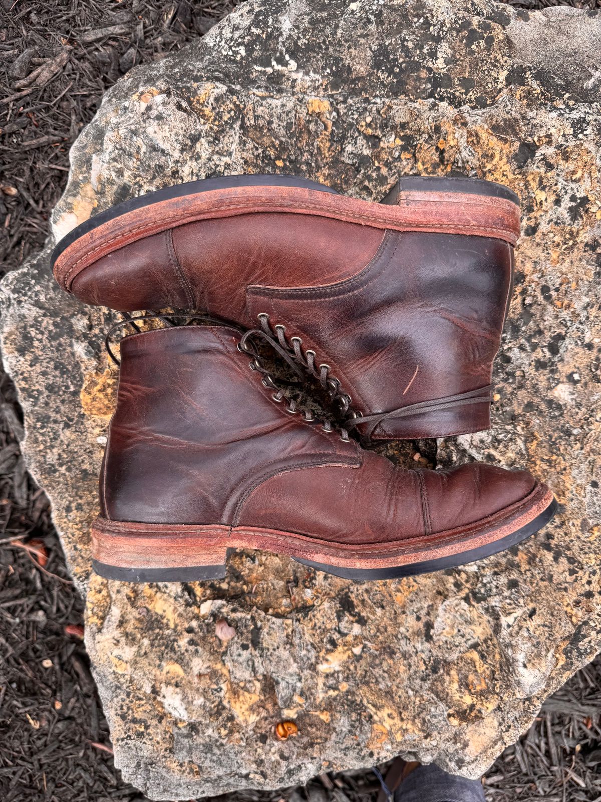 Photo by missouridenimdad on March 29, 2025 of the Oak Street Bootmakers Lakeshore Boot in Horween Brown Nut Dublin.