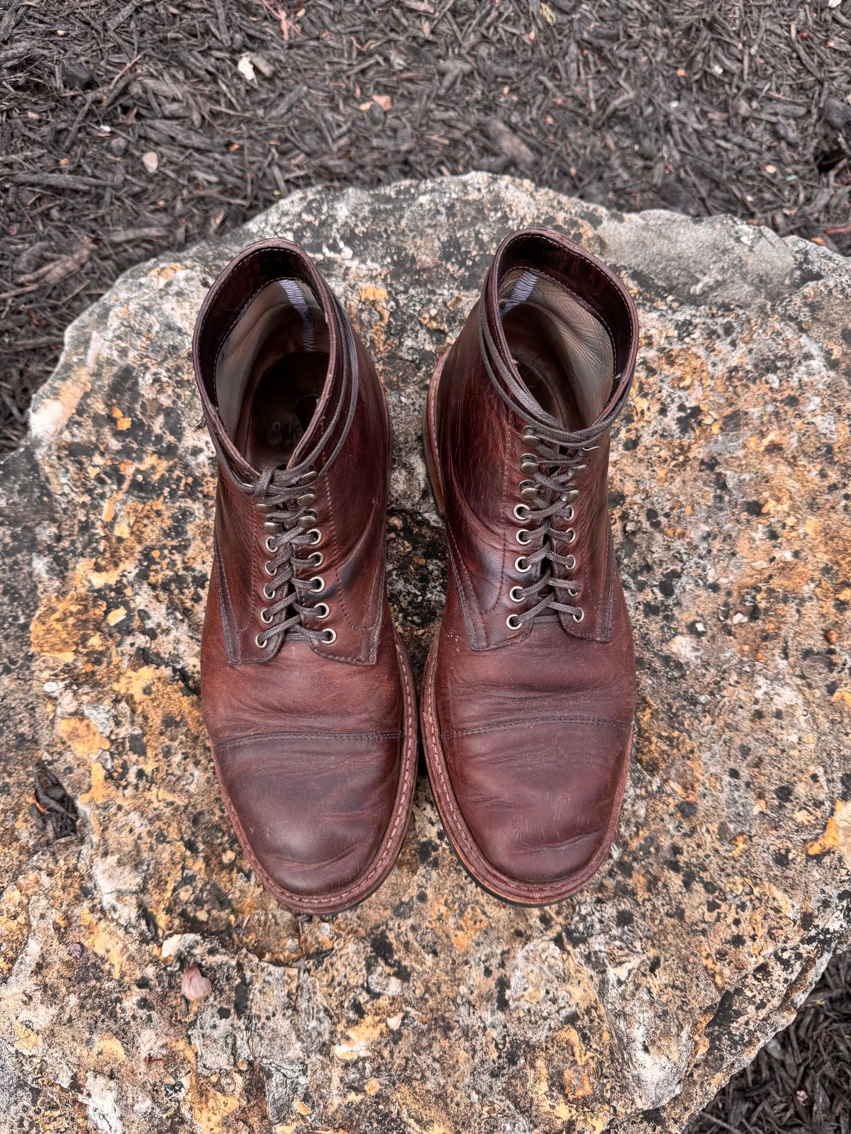 Photo by missouridenimdad on March 29, 2025 of the Oak Street Bootmakers Lakeshore Boot in Horween Brown Nut Dublin.