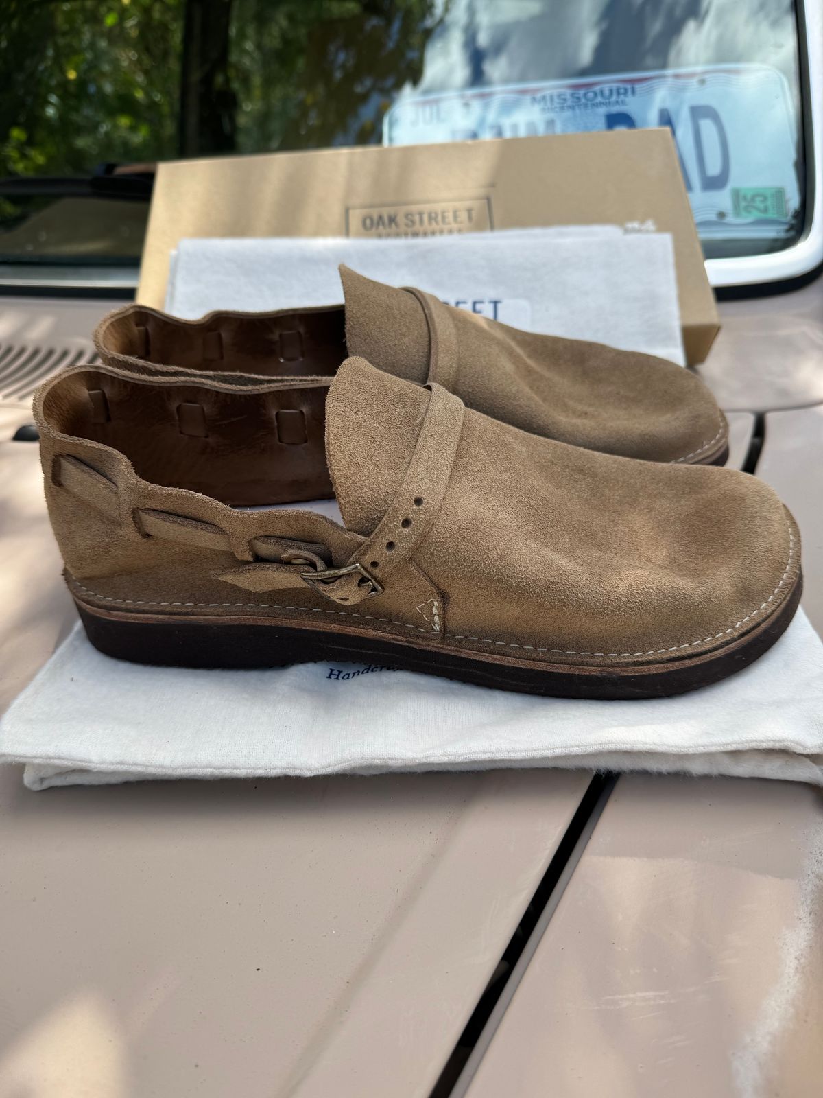 Photo by missouridenimdad on September 25, 2024 of the Oak Street Bootmakers Country Loafer in Horween Natural Chromexcel Roughout.