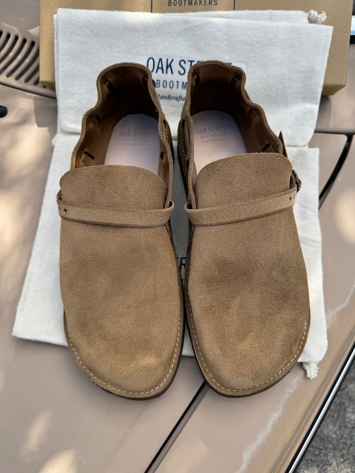 Photo by missouridenimdad on September 25, 2024 of the Oak Street Bootmakers Country Loafer in Horween Natural Chromexcel Roughout.