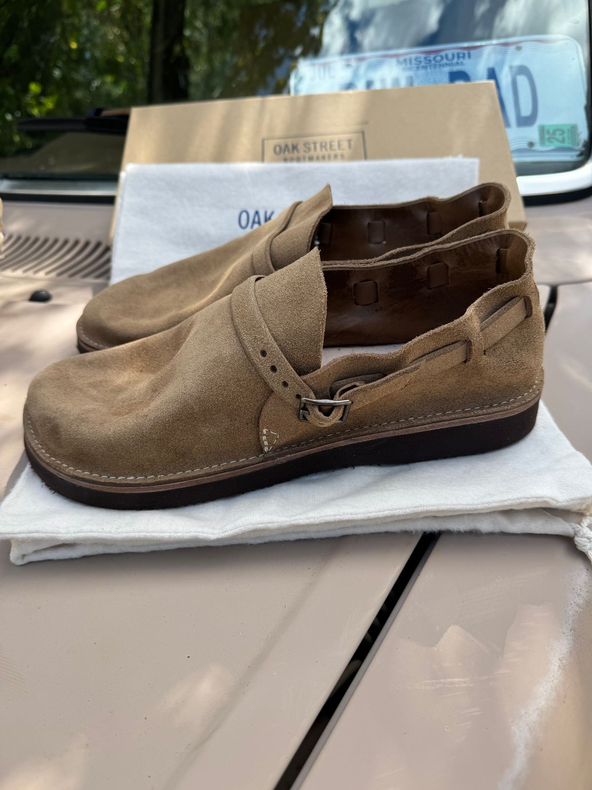 Photo by missouridenimdad on September 25, 2024 of the Oak Street Bootmakers Country Loafer in Horween Natural Chromexcel Roughout.