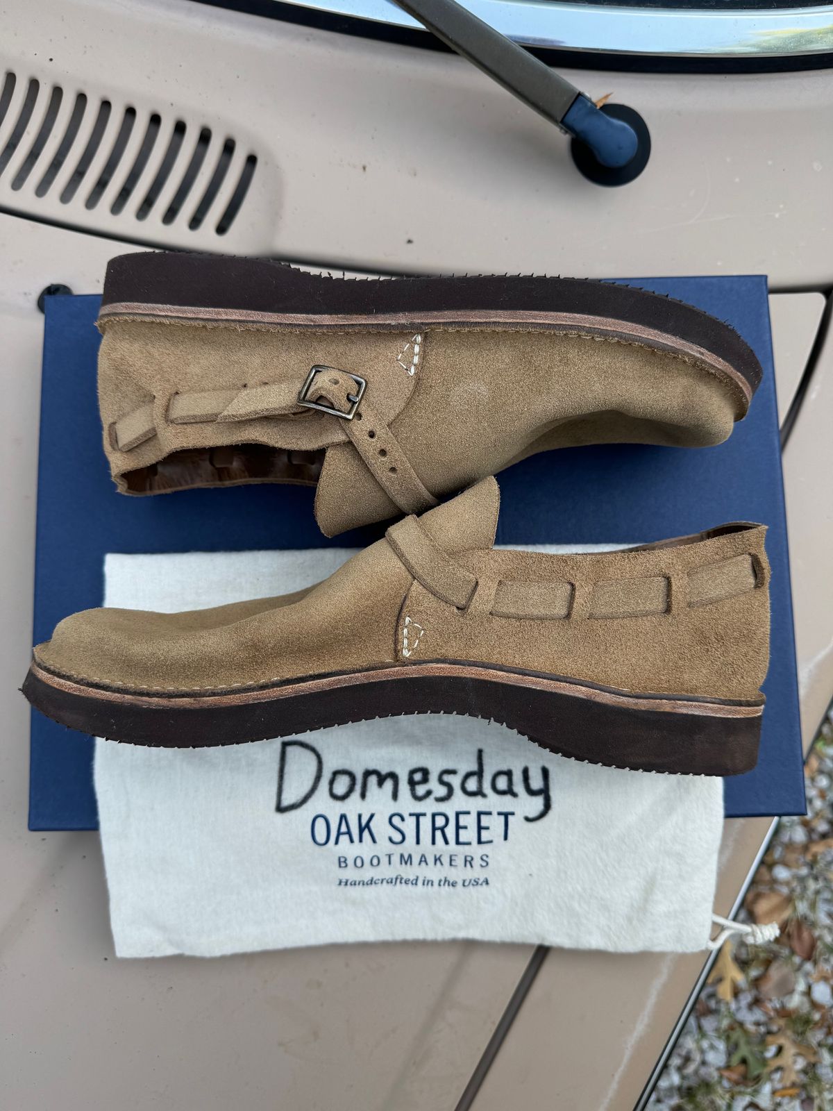 Photo by missouridenimdad on October 1, 2024 of the Oak Street Bootmakers Country Loafer in Horween Natural Chromexcel Roughout.