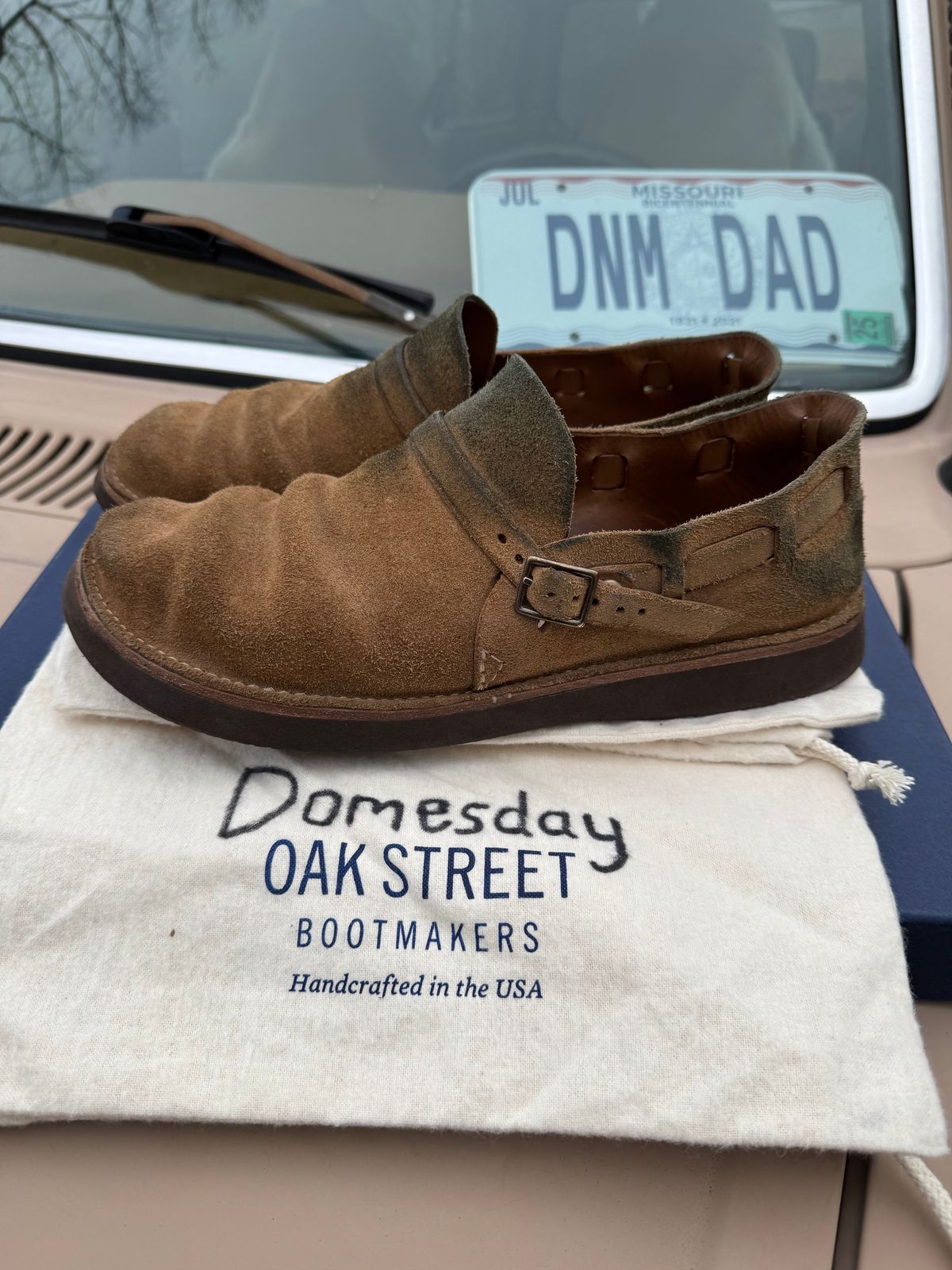 Photo by missouridenimdad on January 2, 2025 of the Oak Street Bootmakers Country Loafer in Horween Natural Chromexcel Roughout.