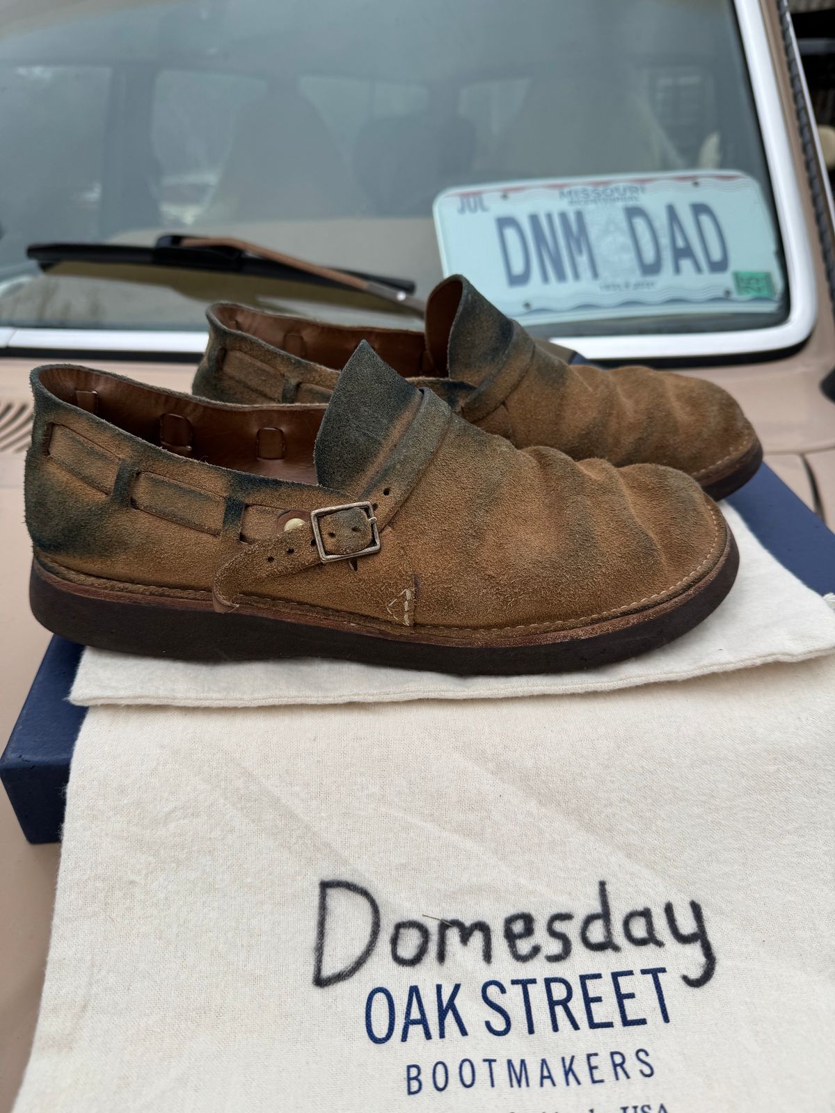 Photo by missouridenimdad on January 31, 2025 of the Oak Street Bootmakers Country Loafer in Horween Natural Chromexcel Roughout.