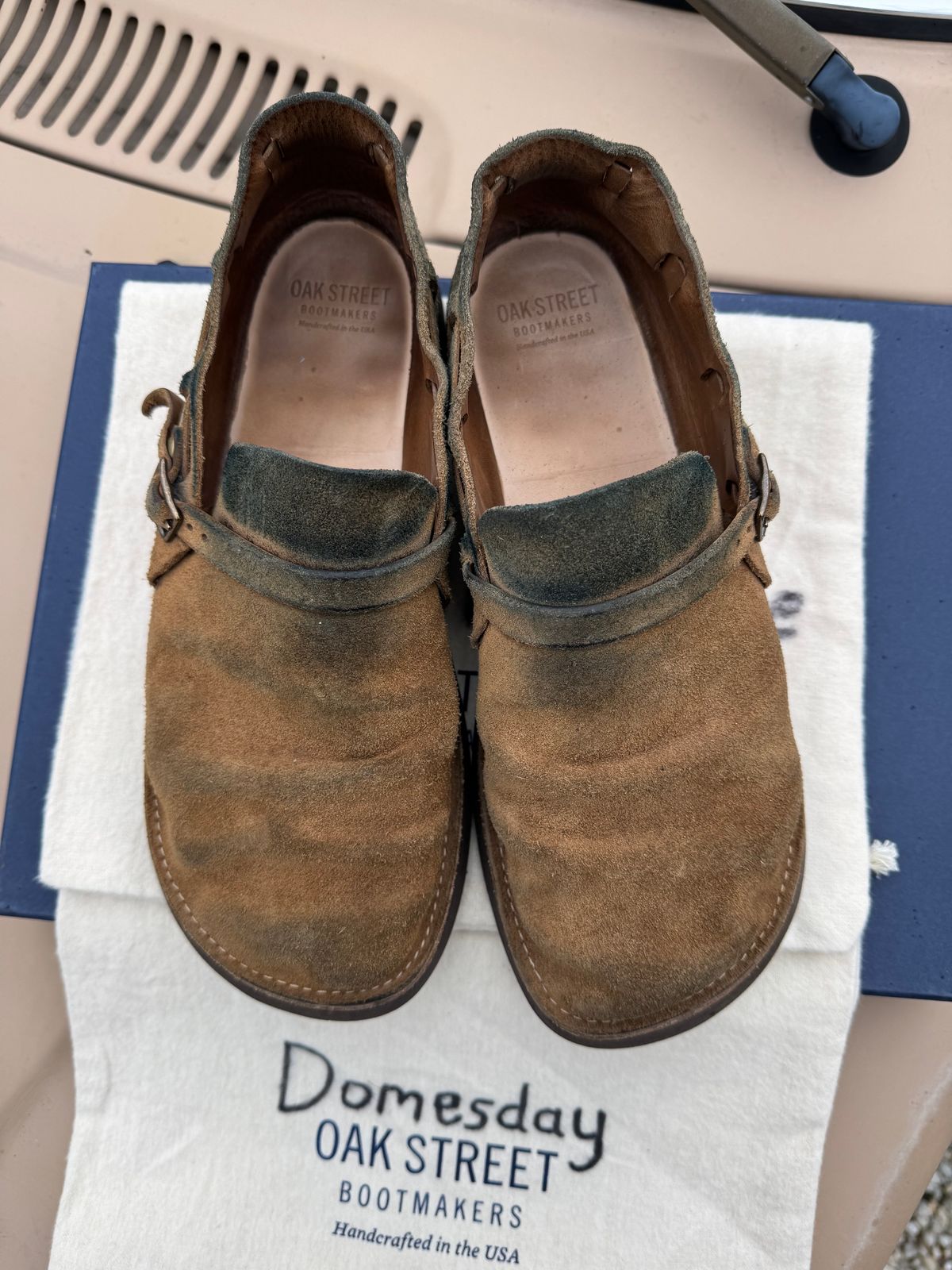 Photo by missouridenimdad on January 31, 2025 of the Oak Street Bootmakers Country Loafer in Horween Natural Chromexcel Roughout.