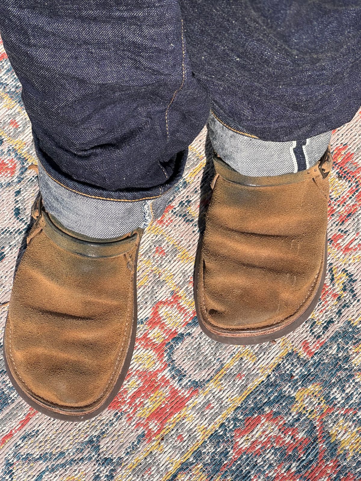 Photo by missouridenimdad on April 1, 2025 of the Oak Street Bootmakers Country Loafer in Horween Natural Chromexcel Roughout.