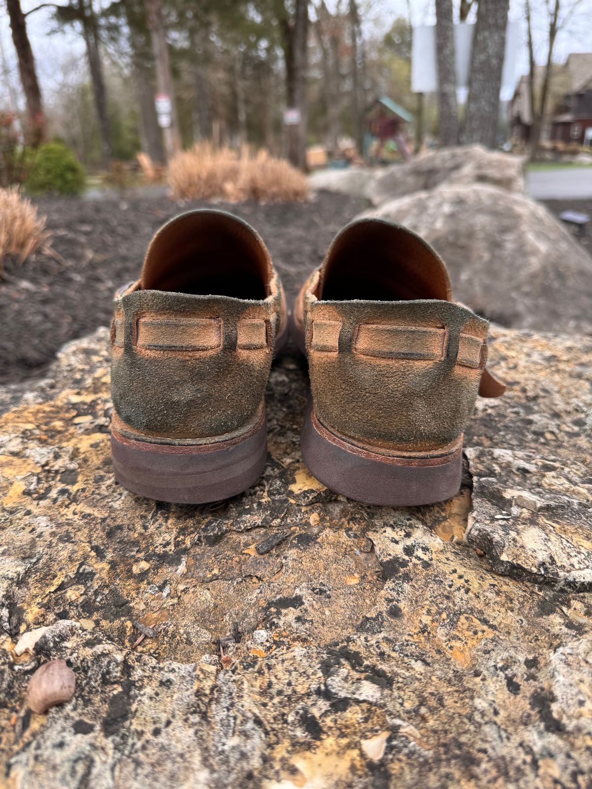 Photo by missouridenimdad on March 29, 2025 of the Oak Street Bootmakers Country Loafer in Horween Natural Chromexcel Roughout.