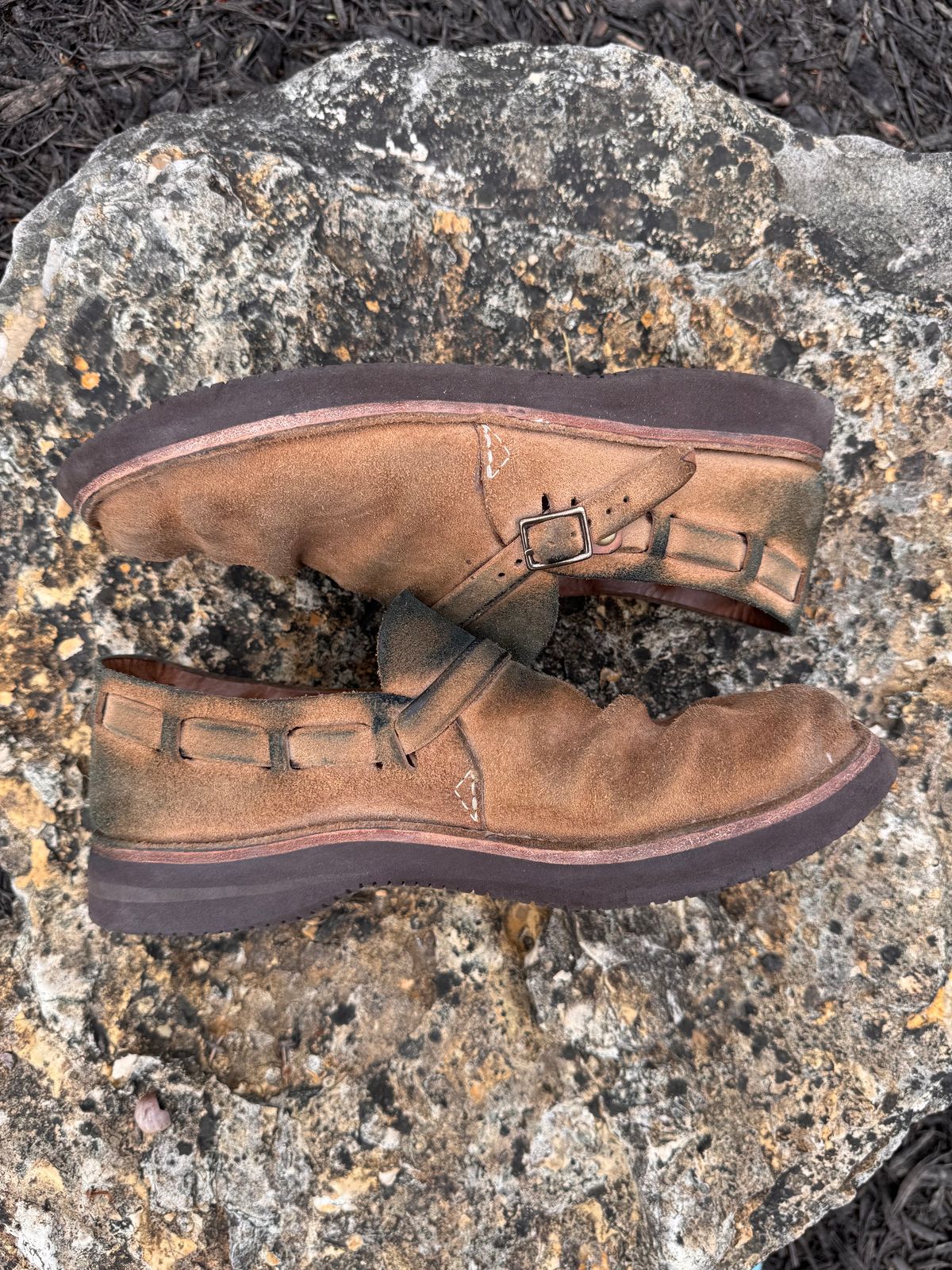 Photo by missouridenimdad on March 29, 2025 of the Oak Street Bootmakers Country Loafer in Horween Natural Chromexcel Roughout.