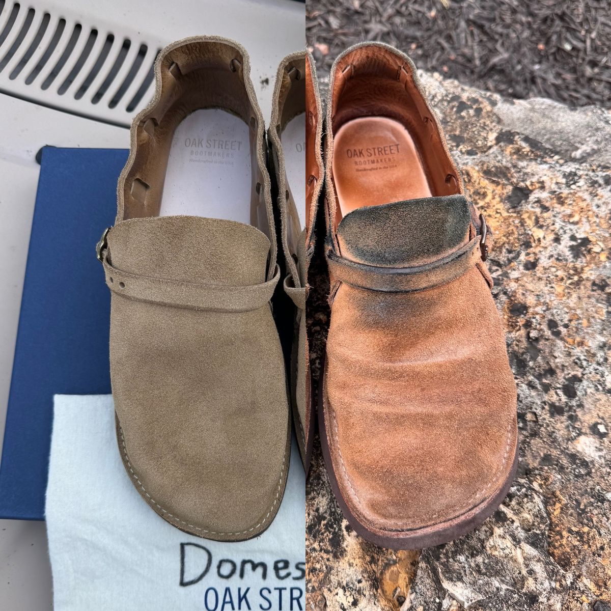 Photo by missouridenimdad on March 31, 2025 of the Oak Street Bootmakers Country Loafer in Horween Natural Chromexcel Roughout.