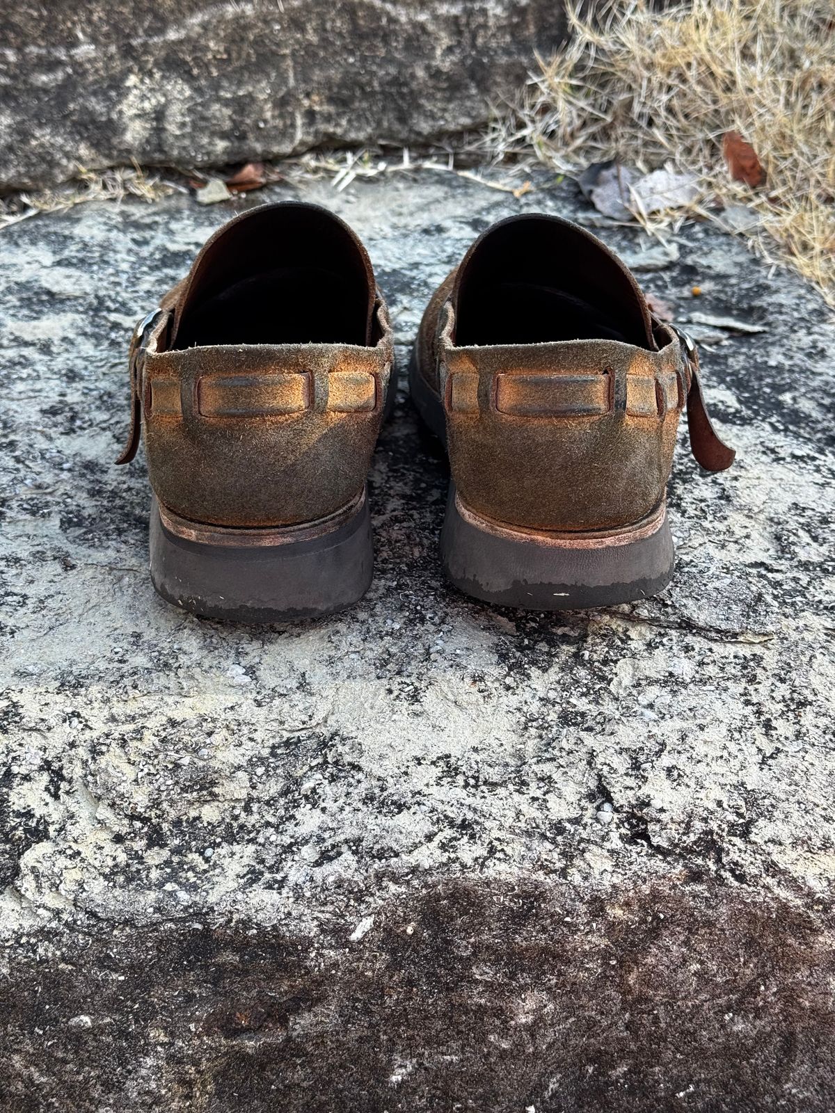 Photo by missouridenimdad on December 25, 2025 of the Oak Street Bootmakers Country Loafer in Horween Natural Chromexcel Roughout.