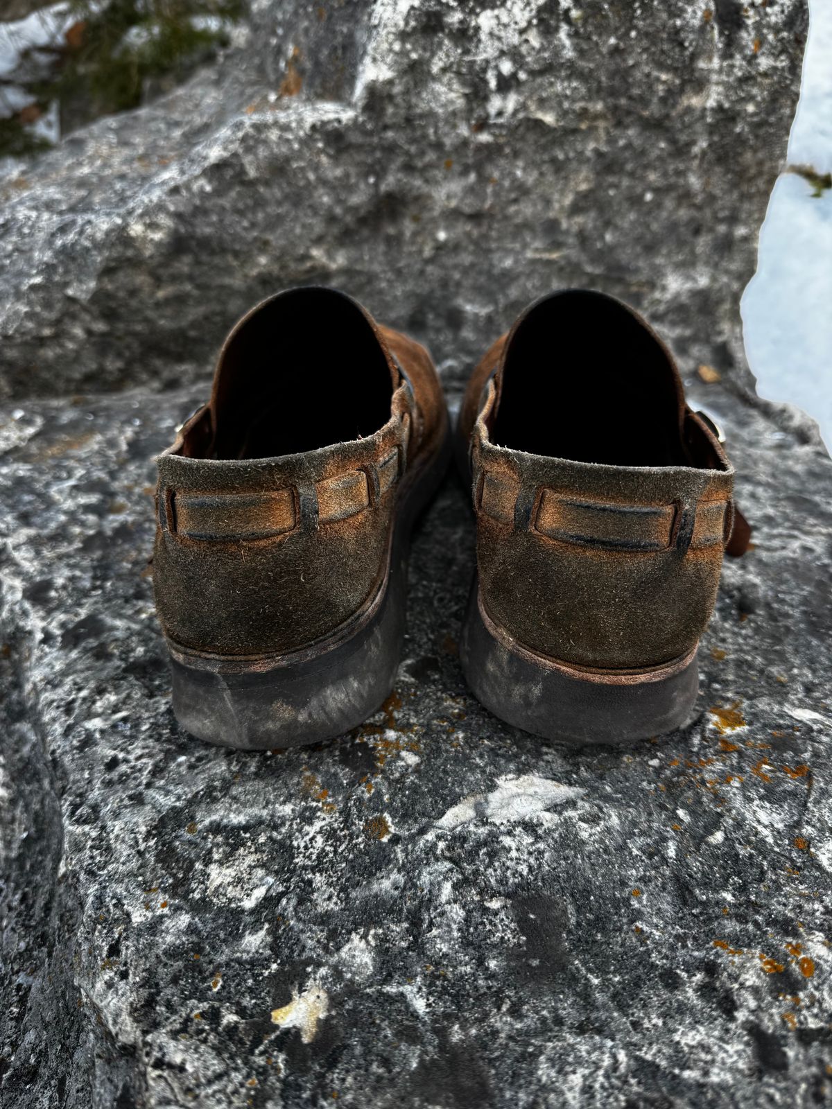 Photo by missouridenimdad on February 2, 2026 of the Oak Street Bootmakers Country Loafer in Horween Natural Chromexcel Roughout.