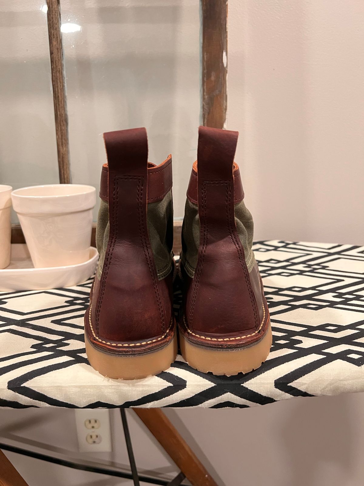 Photo by missouridenimdad on October 1, 2022 of the Red Wing Weekender Canvas Moc in Unlisted Leather.