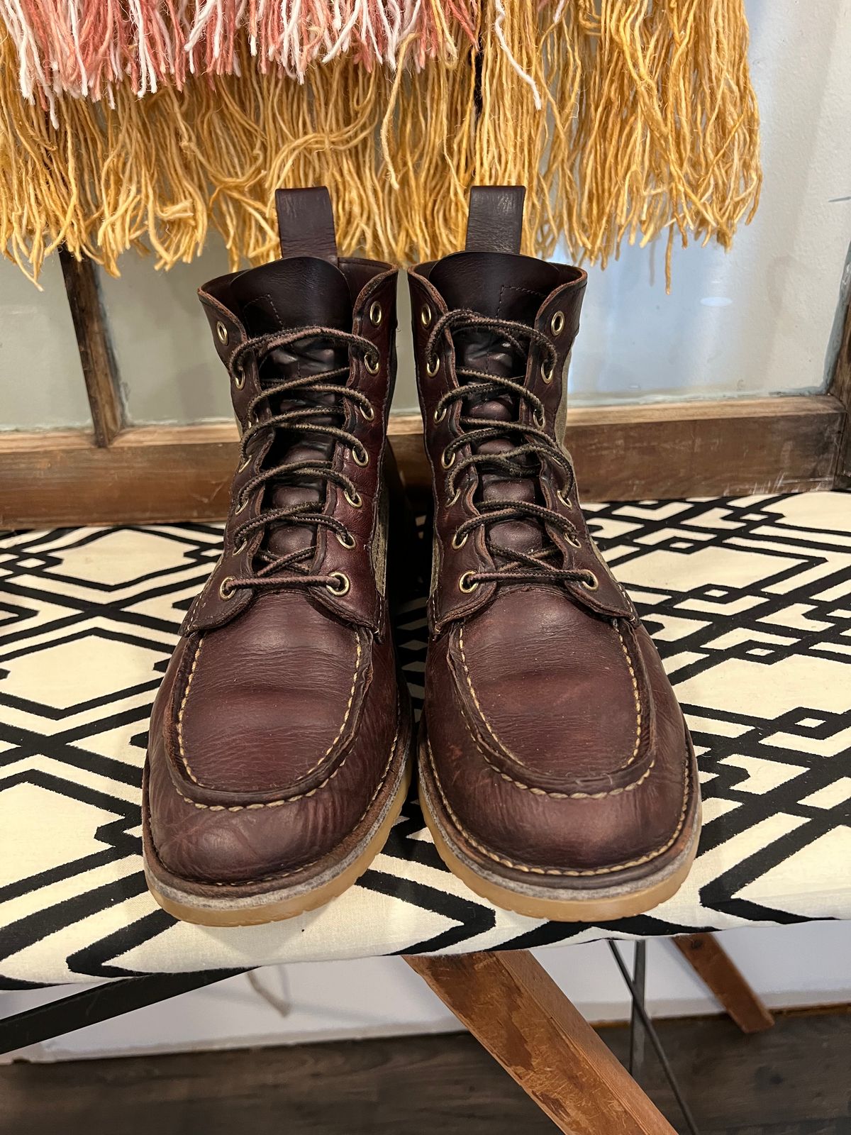 Photo by missouridenimdad on February 1, 2023 of the Red Wing Weekender Canvas Moc in Unlisted Leather.