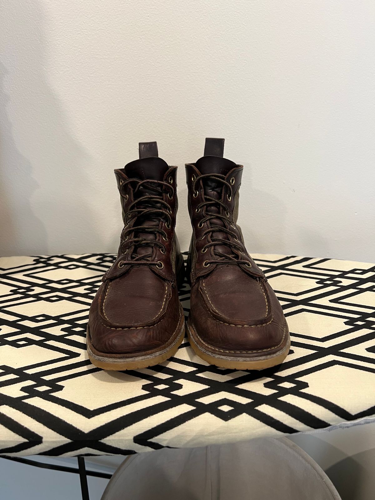 Photo by missouridenimdad on March 1, 2023 of the Red Wing Weekender Canvas Moc in Unlisted Leather.