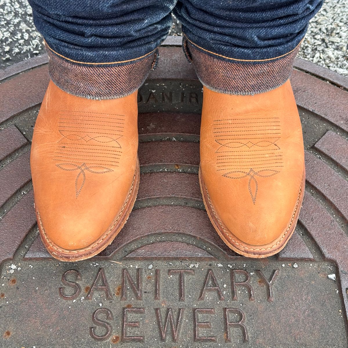 Photo by missouridenimdad on November 22, 2025 of the Pearl Boot Company Mens Roper Heel in Horween Natural Derby.