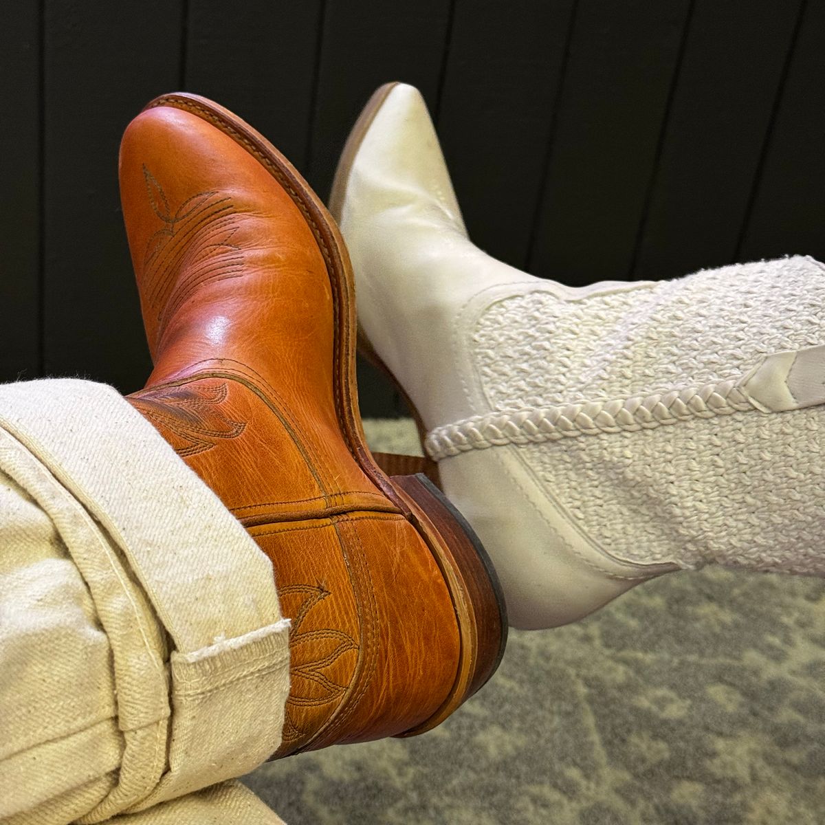 Photo by missouridenimdad on February 22, 2026 of the Pearl Boot Company Mens Roper Heel in Horween Natural Derby.