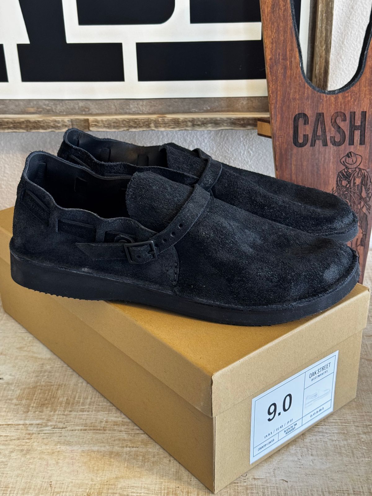 Photo by missouridenimdad on March 20, 2026 of the Oak Street Bootmakers Country Loafer in Seidel Black Oil Tan Roughout.