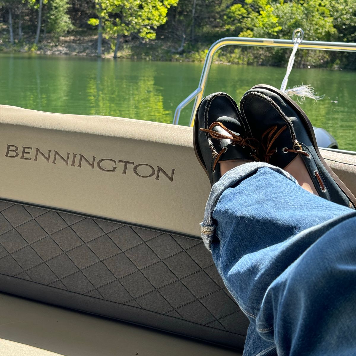 Photo by missouridenimdad on June 10, 2024 of the Oak Street Bootmakers Camp Moc in Horween Navy Chromexcel.