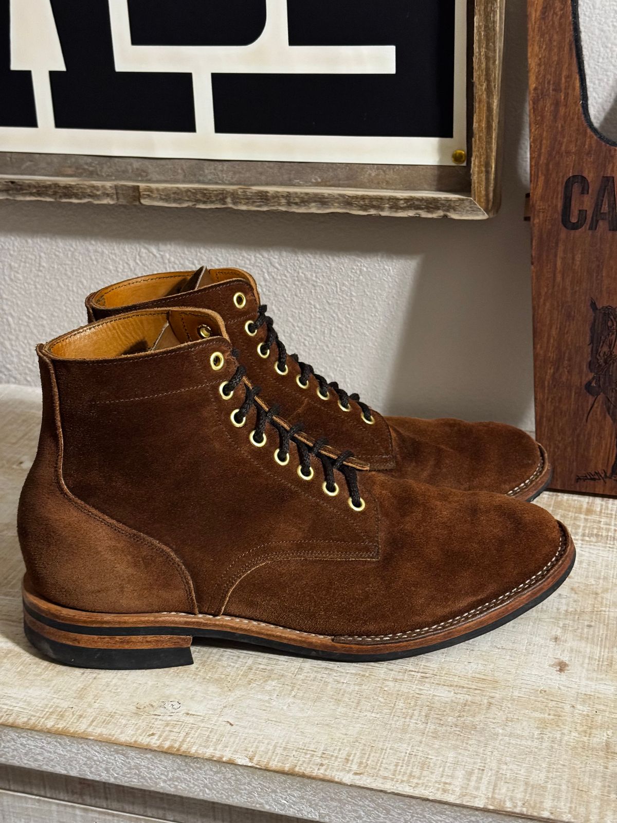 Photo by missouridenimdad on April 22, 2026 of the New River Boot BARKSDALE in Horween Austin Roughout.