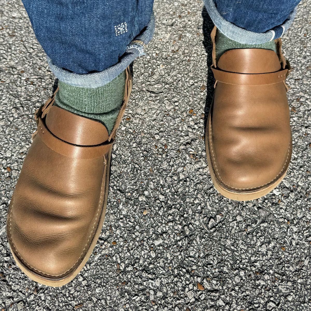 Photo by missouridenimdad on April 13, 2024 of the Oak Street Bootmakers Country Loafer in Horween Natural Chromexcel.