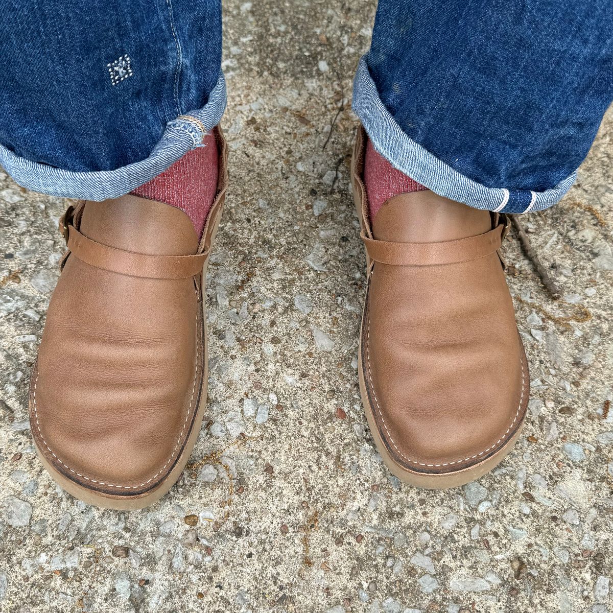 Photo by missouridenimdad on April 15, 2024 of the Oak Street Bootmakers Country Loafer in Horween Natural Chromexcel.