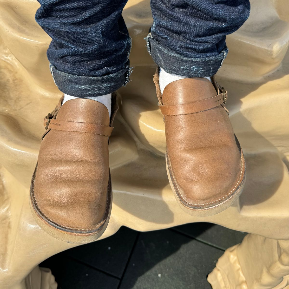 Photo by missouridenimdad on April 24, 2024 of the Oak Street Bootmakers Country Loafer in Horween Natural Chromexcel.