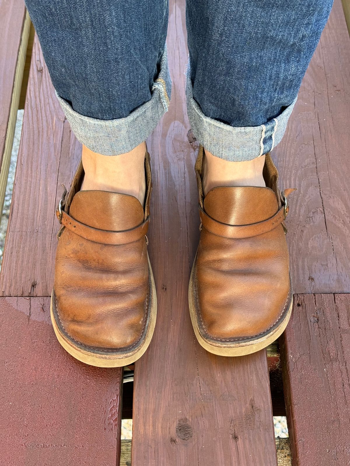 Photo by missouridenimdad on May 27, 2024 of the Oak Street Bootmakers Country Loafer in Horween Natural Chromexcel.