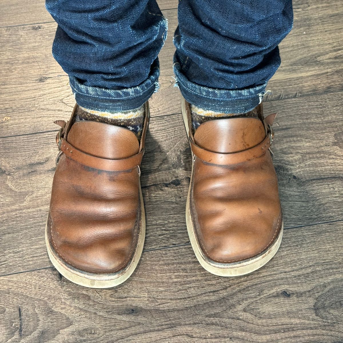 Photo by missouridenimdad on June 2, 2024 of the Oak Street Bootmakers Country Loafer in Horween Natural Chromexcel.