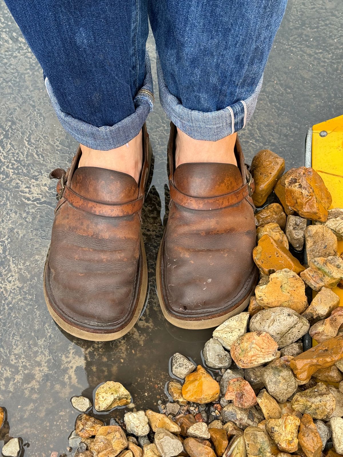 Photo by missouridenimdad on July 17, 2024 of the Oak Street Bootmakers Country Loafer in Horween Natural Chromexcel.