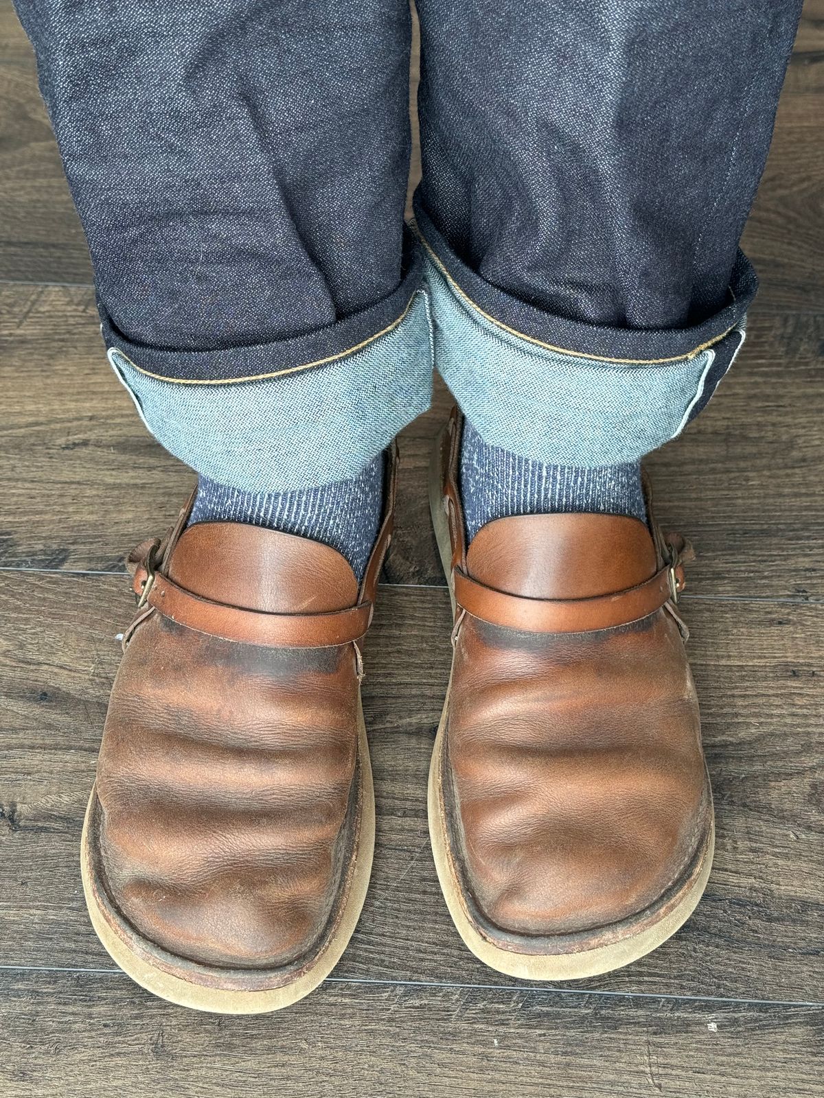 Photo by missouridenimdad on July 22, 2024 of the Oak Street Bootmakers Country Loafer in Horween Natural Chromexcel.